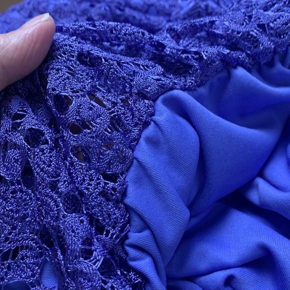 roz & ali Lilac Spring Summer Top, 3/4 Bell Sleeves, Gently Elasticized Waist - Picture 11 of 11